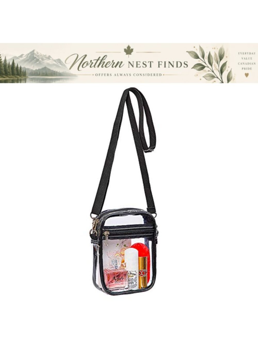 Clear Crossbody Purse Bag Stadium Approved PVC Waterproof